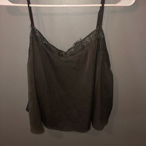 Lace trim crop top tank